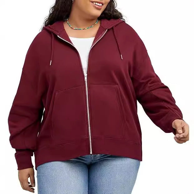 Dame veste à capuche décontractée avec zip intégral et poches pratiques Chic und Stil