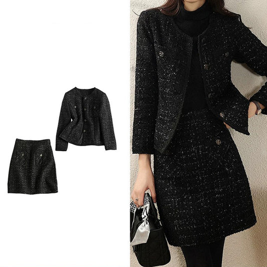 Ensemble de robe blazer texturé ajusté pour femme Chic und Stil