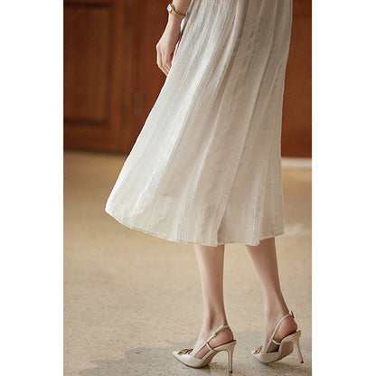 Robe midi fluide pour femmes avec boutonnière et ceinture Chic und Stil