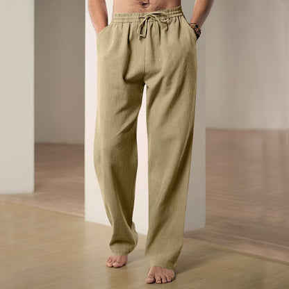 Casual linen pants for men with elastic waistband and side pockets Chic and Style