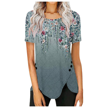 Women's blouse with floral design and asymmetrical hem Chic und Stil