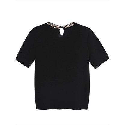 Blouse à col orné à manches courtes pour femmes Chic und Stil