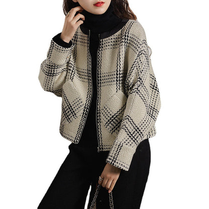Veste zippée surdimensionnée texturée pour femmes Chic und Stil