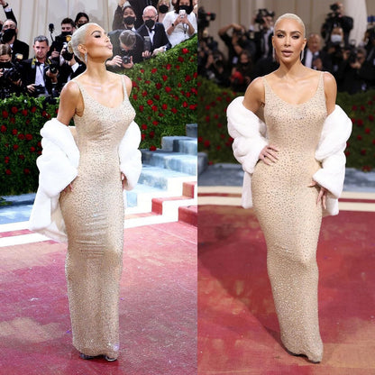 Robe de soirée sans manches scintillante pour femmes Chic und Stil