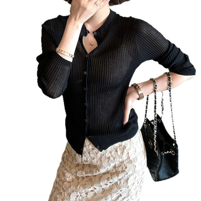 Haut boutonné côtelé pour femmes Chic und Stil