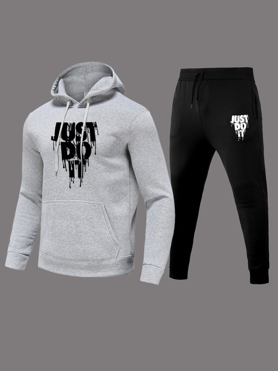 Women's hoodie set and jogger pants with modern graphic print Chic and Style