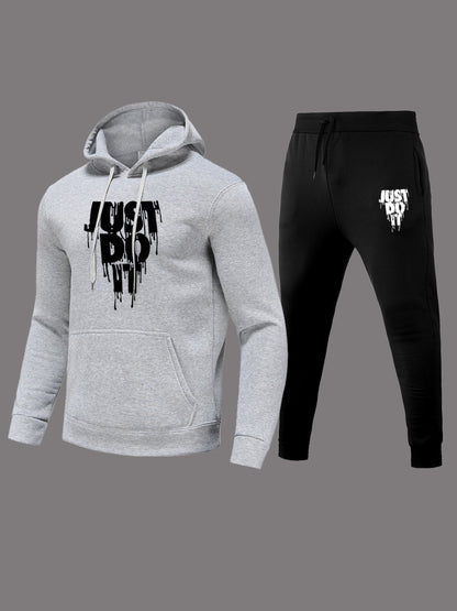 Women's hoodie set and jogger pants with modern graphic print Chic and Style
