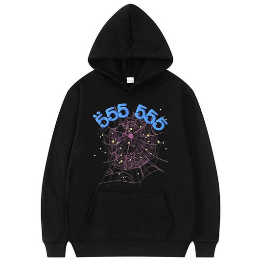Dames hoodie avec un motif de toile d'araignée créatif Chic und Stil