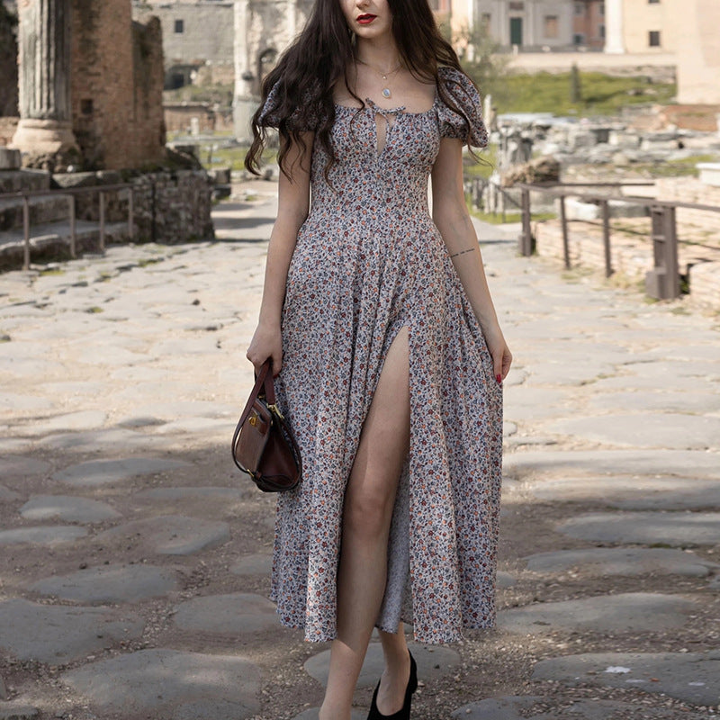 Robe d'été pour femme avec basque et fentes hautes Chic und Stil
