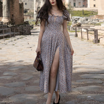 Robe d'été pour femme avec basque et fentes hautes Chic und Stil