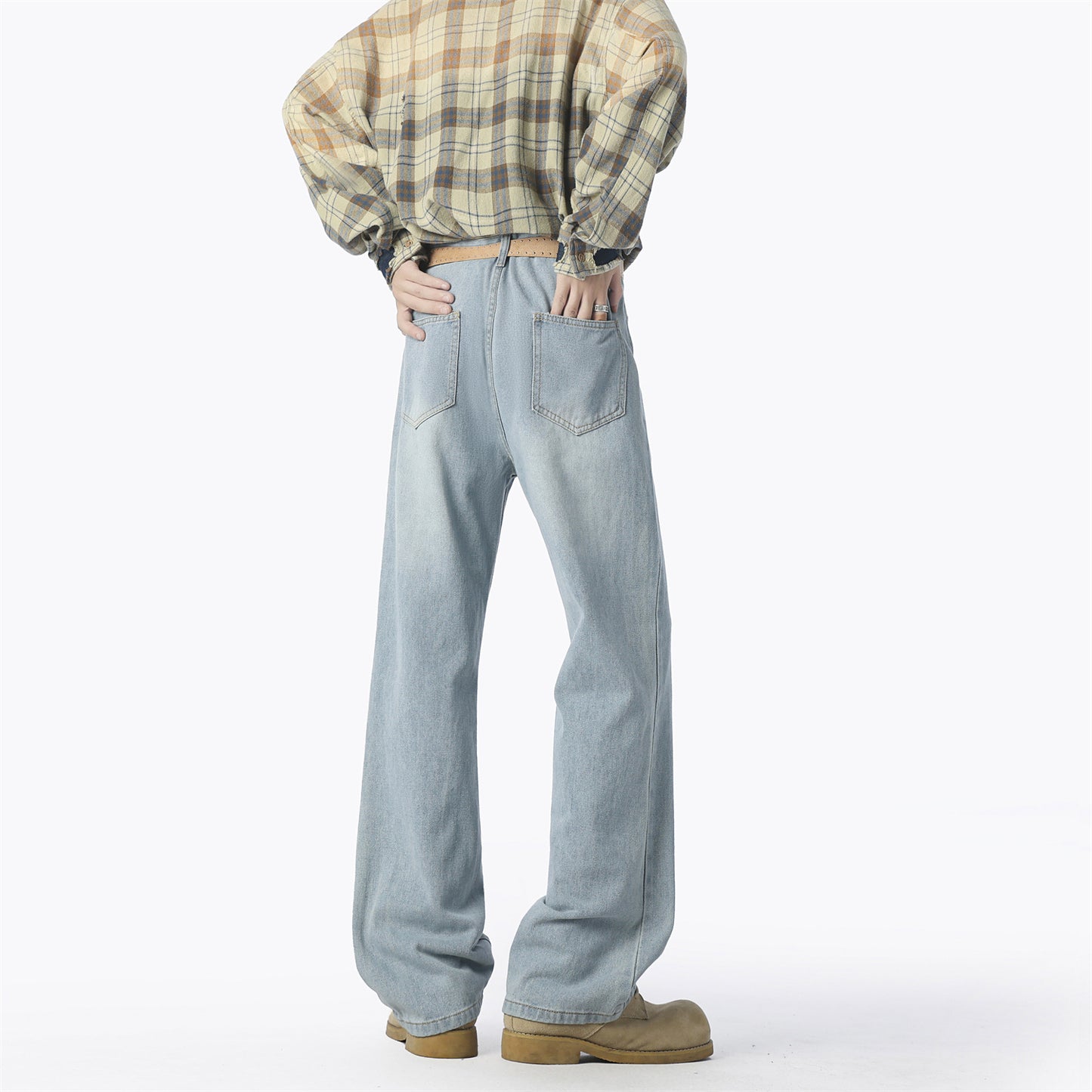 Casual denim pants for men wide cut Chic and Style