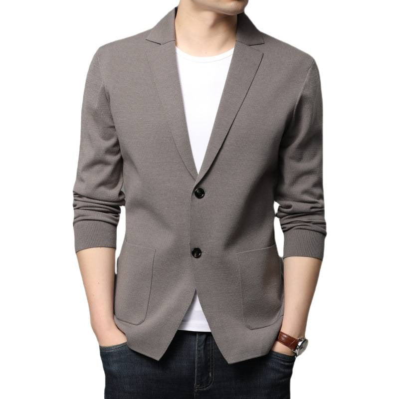 Blazer en tricot pour hommes avec des détails de boutons élégants et des poches pratiques Chic und Stil