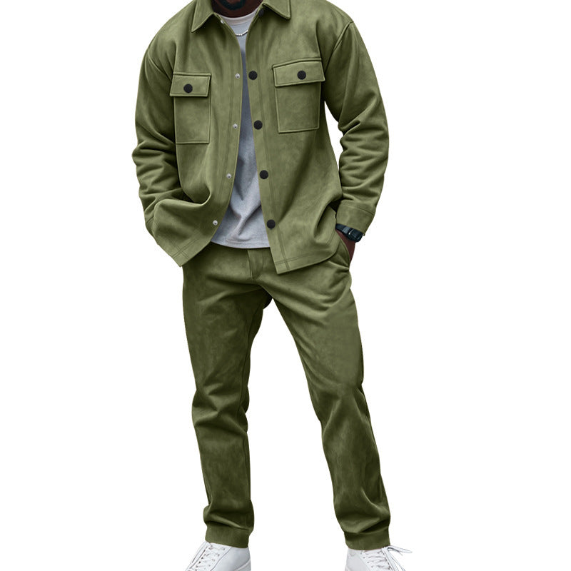 Casual shirt and pants set for men in soft material with practical pockets Chic und Stil