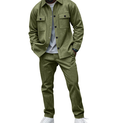 Casual shirt and pants set for men in soft material with practical pockets Chic und Stil