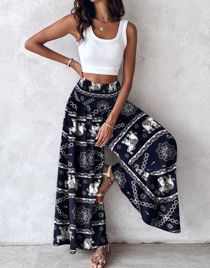 Chic and Style Tropical Wide Leg Pants for Women