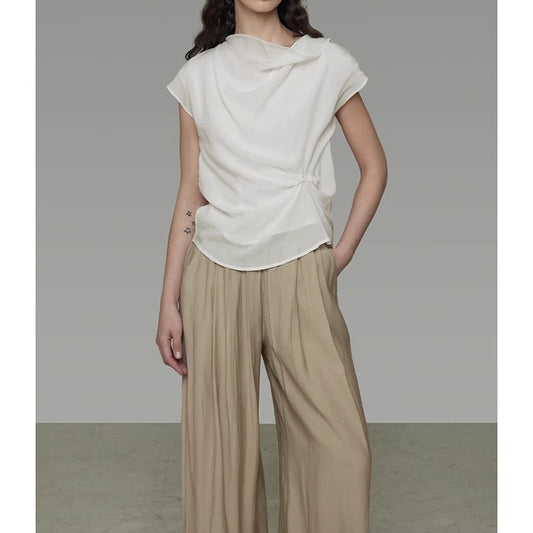 Blouse nouée drapée pour femmes Chic und Stil
