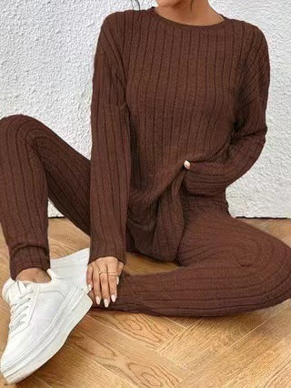 Dames Pull à manches longues en tricot avec structure côtelée Chic und Stil