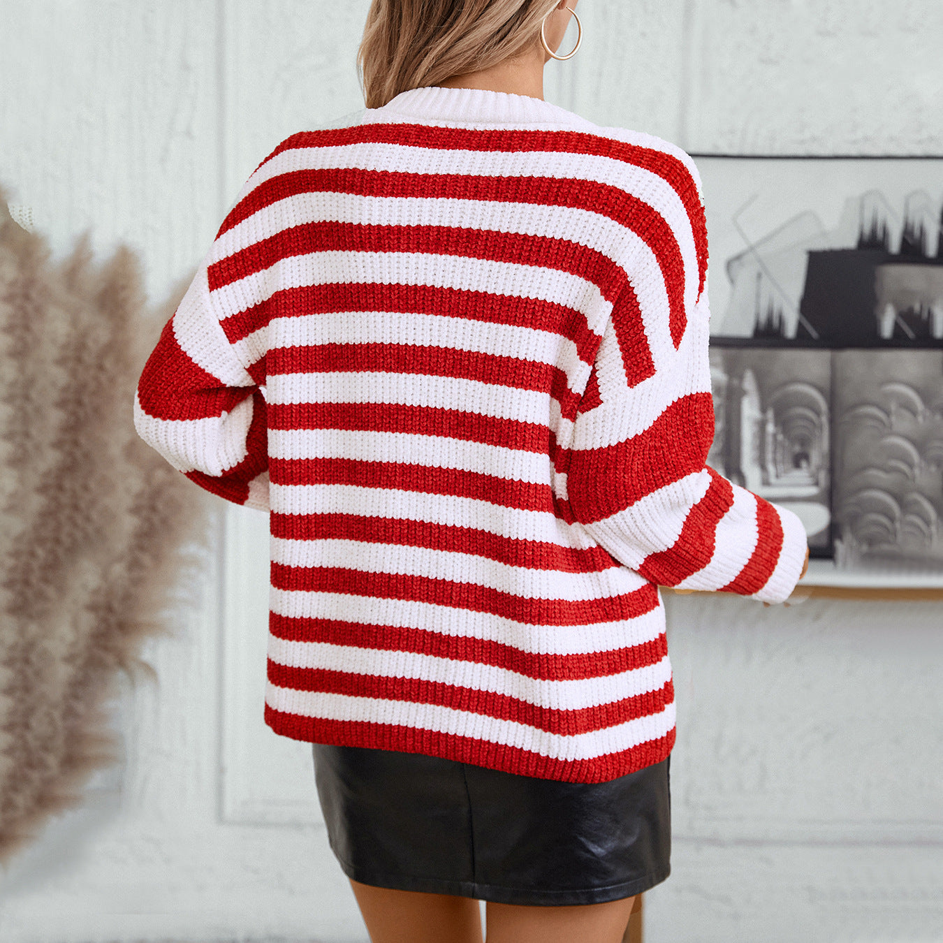 Pull décontracté à rayures pour femmes avec tricot structuré doux Chic und Stil