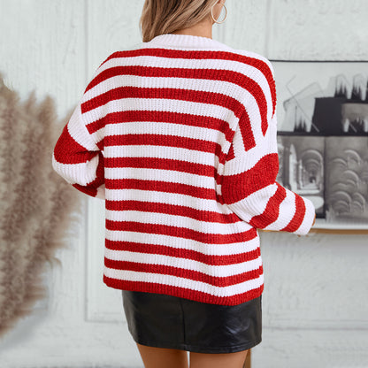 Pull décontracté à rayures pour femmes avec tricot structuré doux Chic und Stil