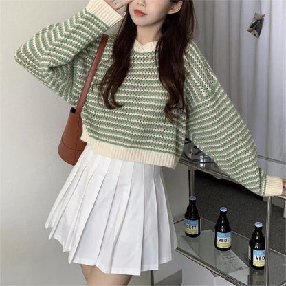 Pull en tricot à vagues pour femmes avec coupe oversized Chic und Stil
