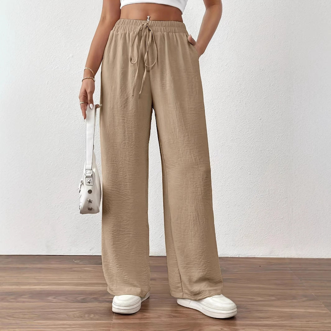 Loose linen pants for women with elastic waist and side pockets Chic and Style