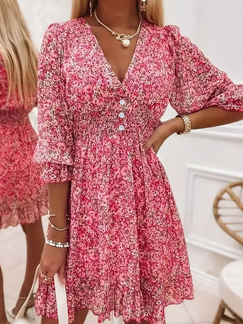 Dames Robe mini espiègle et élégante avec décolleté en V profond et détails en volants Chic und Stil