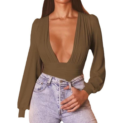 Dames Élégant Décolleté V Profond Body Chic und Stil