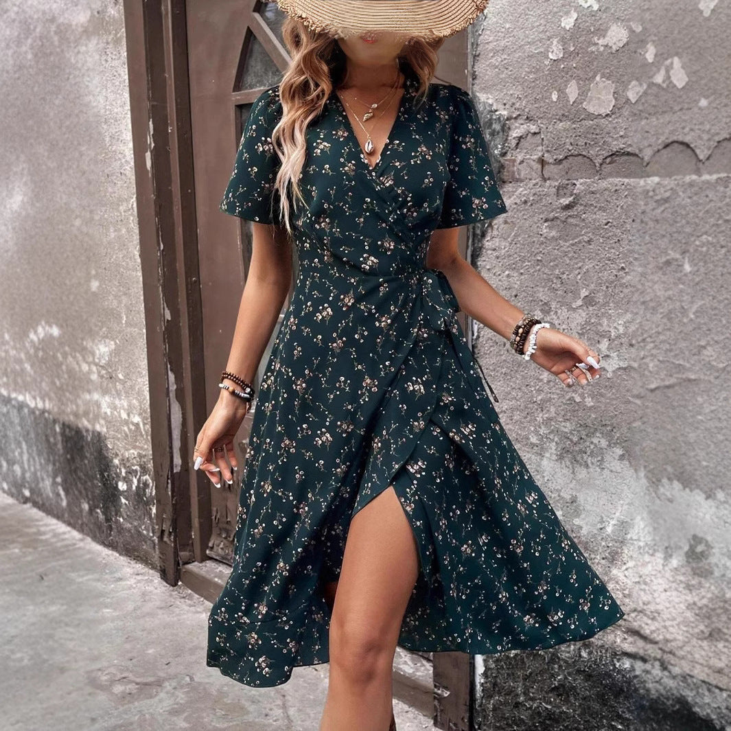 Robe portefeuille florale élégante pour dames Chic und Stil