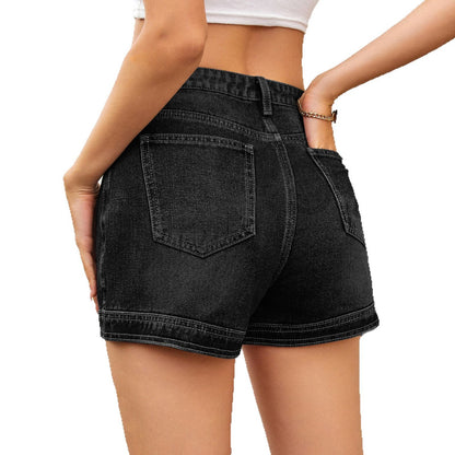 Women's denim shorts with high waist and classic cut Chic und Stil