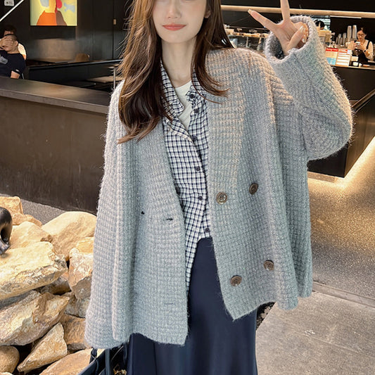 Dame cardigan avec fermeture à double bouton et matériau doux Chic und Stil