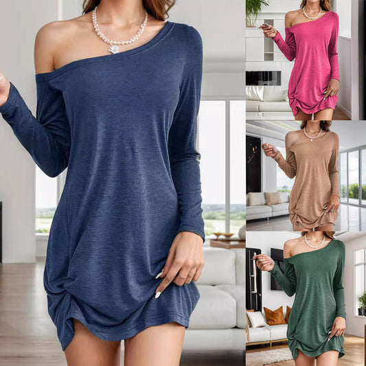 Robe Mini de Loisirs Off-Shoulder pour Femme Chic und Stil