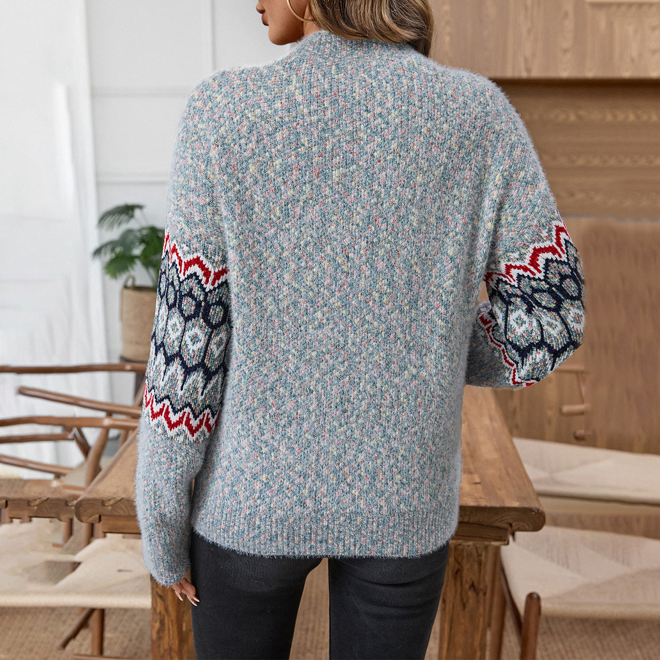 Pull en tricot pour femmes avec motif géométrique et coupe ample Chic und Stil