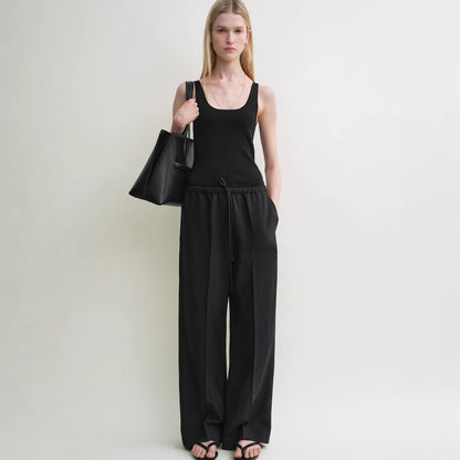 Ladies casual jersey pants with elastic waistband Chic and Style