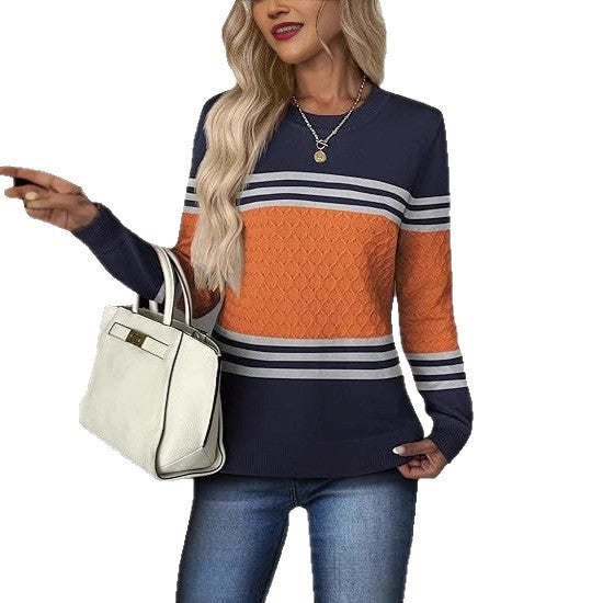 Pull structure à la mode pour femmes avec des blocs de couleur contrastés Chic und Stil