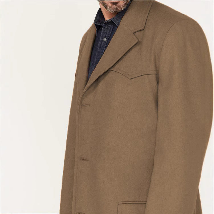 Elegant long sleeve coat for men with modern accents Chic and Style