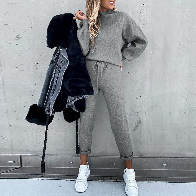 Ensemble de pull décontracté et élégant pour femmes avec col montant Chic und Stil