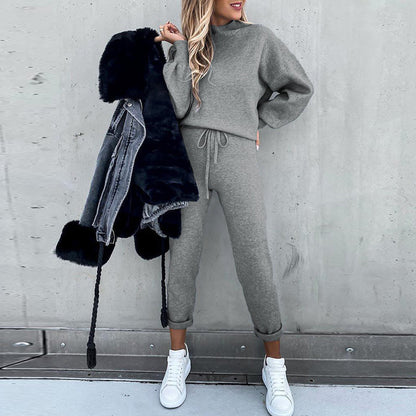 Ensemble de pull décontracté et élégant pour femmes avec col montant Chic und Stil