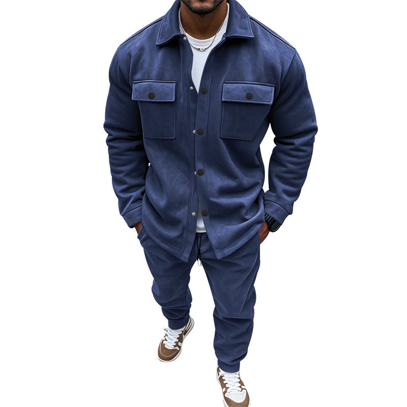 Casual shirt and pants set for men in soft material with practical pockets Chic und Stil