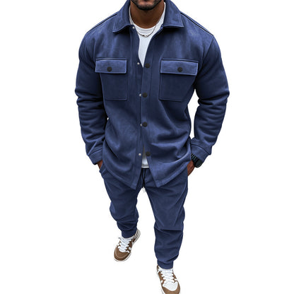 Casual shirt and pants set for men in soft material with practical pockets Chic und Stil