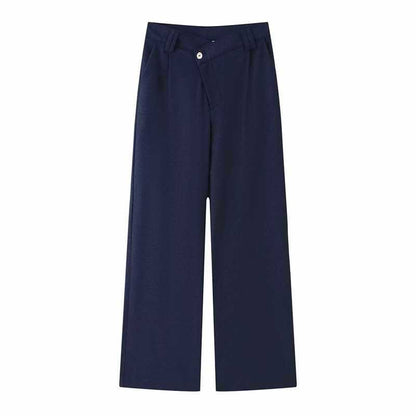 Dames élégant, taille haute, large pantalon en tissu Chic und Stil