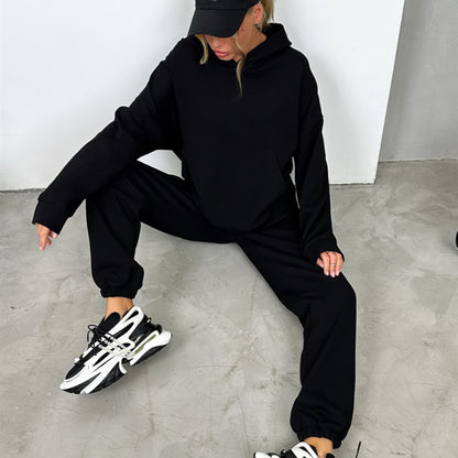 Dames Ensemble de survêtement hoodie confortable avec poignets élastiques Chic und Stil