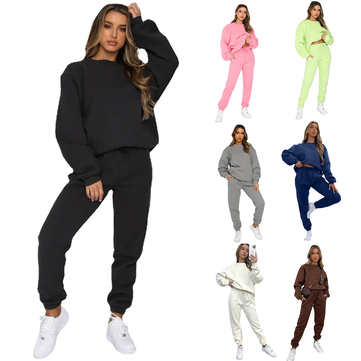 Women's comfortable tracksuit set with an oversized sweatshirt and comfortable jogger pants Chic and Style