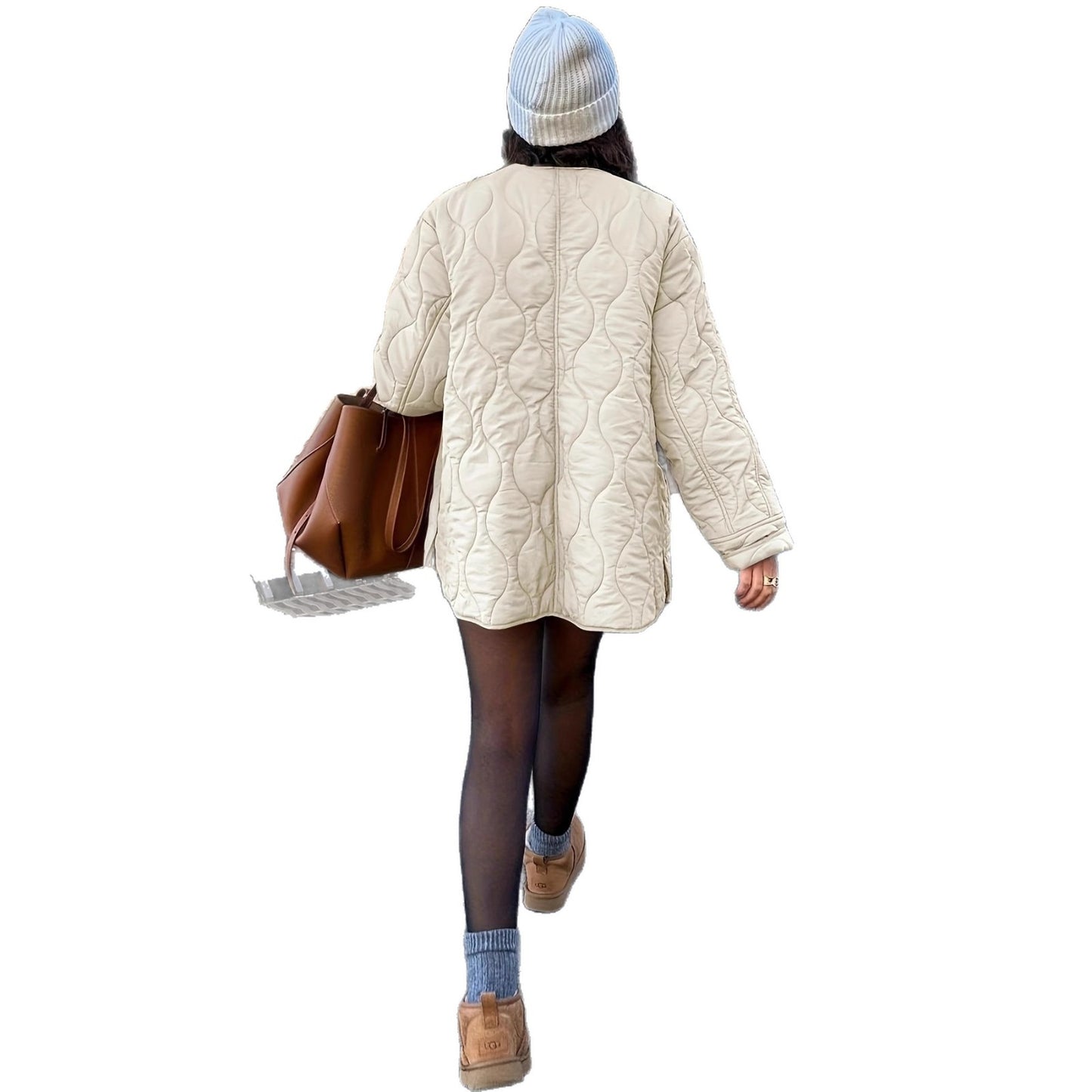 Dame doudoune avec grandes poches et col rond Chic und Stil