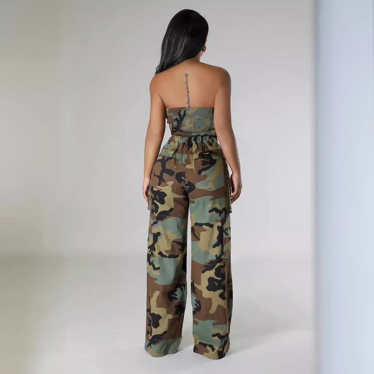 Dames combinaisons camouflage avec jambes larges et ceinture pratique Chic und Stil