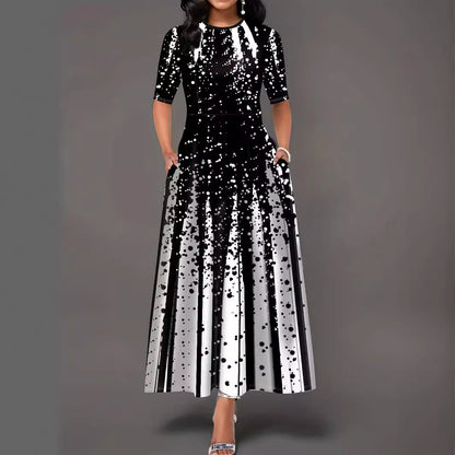 Robe maxi femme avec motif éclaboussure créatif Chic und Stil