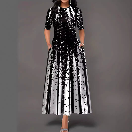 Robe maxi femme avec motif éclaboussure créatif Chic und Stil