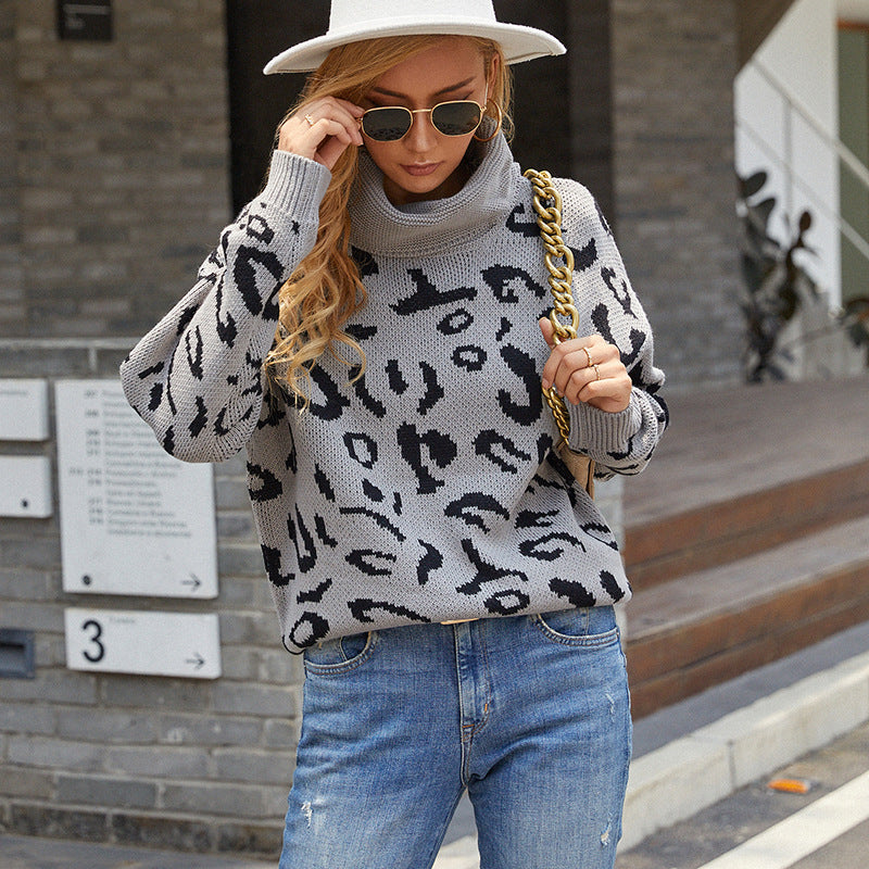 Dames pull surdimensionné confortable avec un motif léopard tendance Chic und Stil