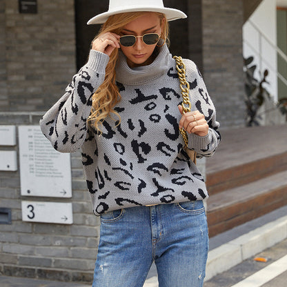 Dames pull surdimensionné confortable avec un motif léopard tendance Chic und Stil
