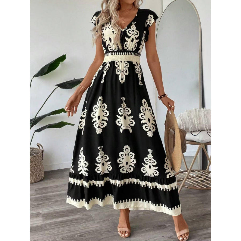 Robe maxi bohémienne femme avec silhouette en A Chic und Stil