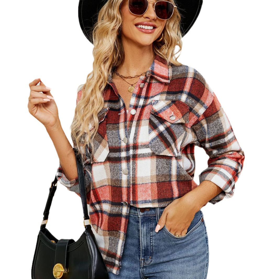 Chemise oversize à carreaux pour femmes en flanelle douce Chic und Stil